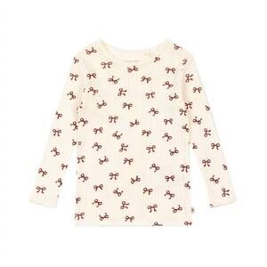 NEW KONGES SLØJD kid's bow rouge shirt top in cream/white